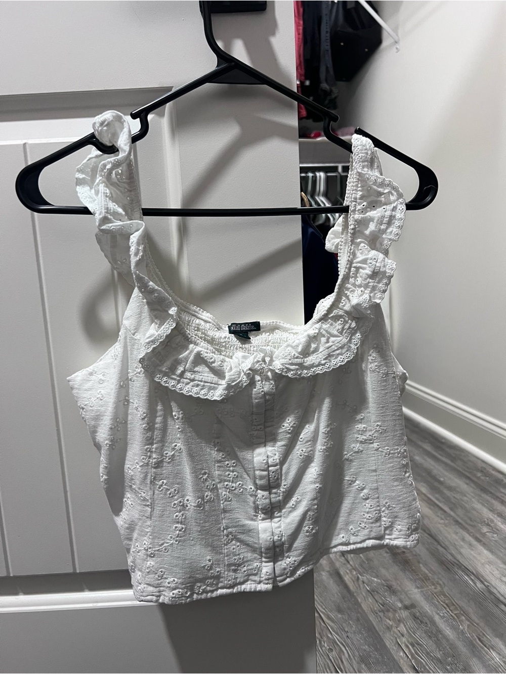 wild fable White Eyelet Ruffle Camisole